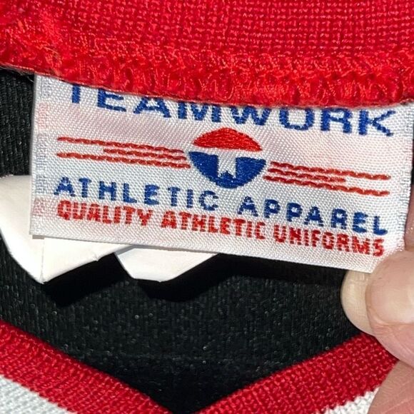 Teamwork Athletic Apparel Baseball Jersey Mens SmallBlack And Red  Short Sleeve - Picture 6 of 12